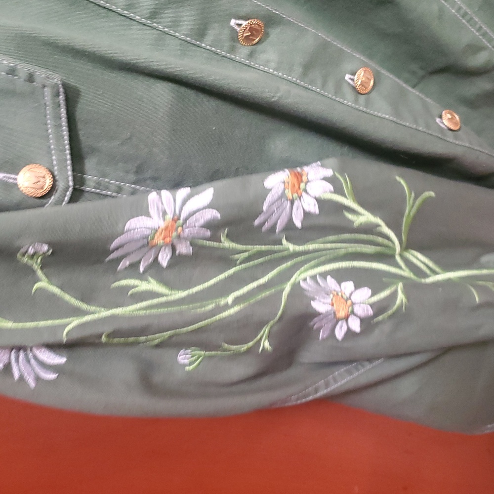 Vintage Bob Mackie Wearable Art Green Embroidered… - image 2